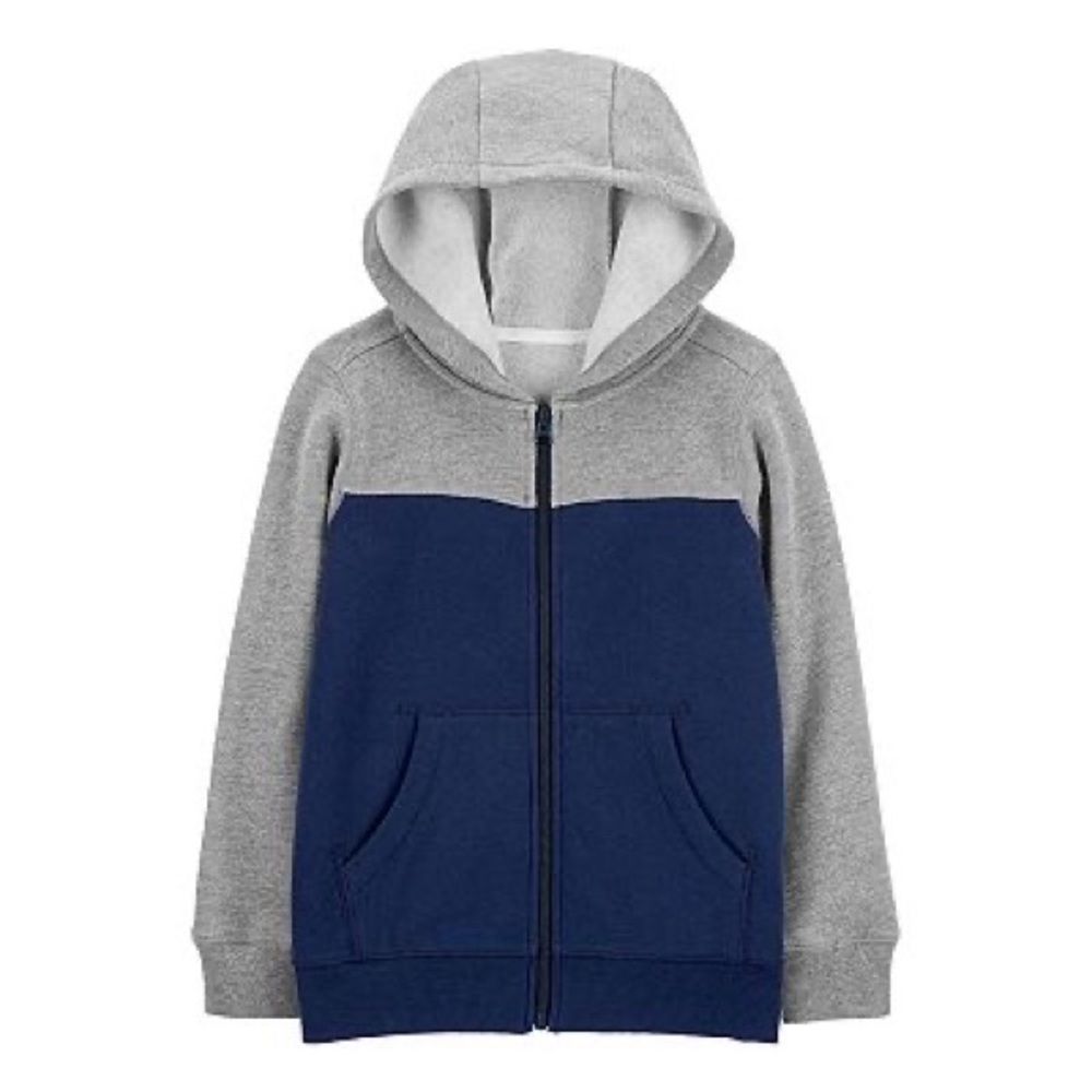 Colorblock Zip-Up Fleece Hoodie